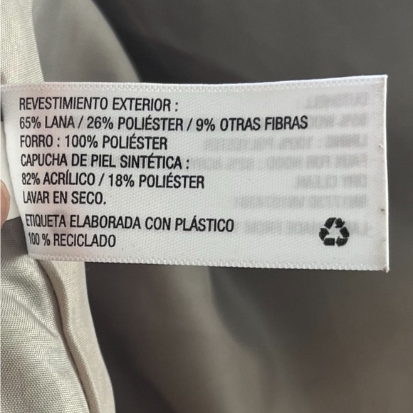 a new day Taupe Women's Wool Coat with a faux fur collar hood. - Picture 7 of 7